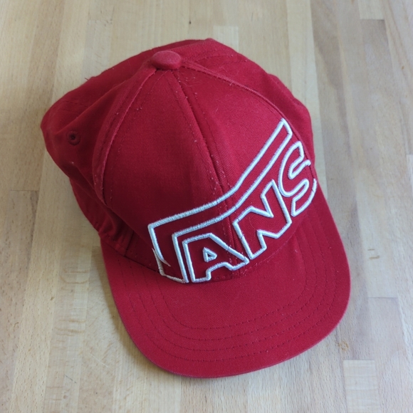 Vans SnapBack Red Logo Hat Skater Girl Y2K - Picture 1 of 5